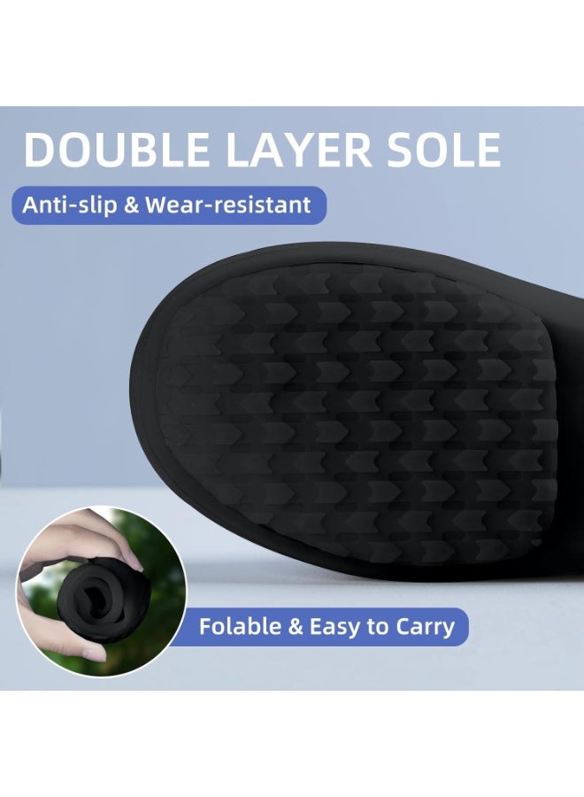 YelaJoy 2 Pair of Waterproof Shoe Covers Non-Slip Rain Shoe Covers Reusable Silicone Shoes Covers For Rain Resistant Rain Boots For Men Women Outdoor Overshoes Protection - Image 4